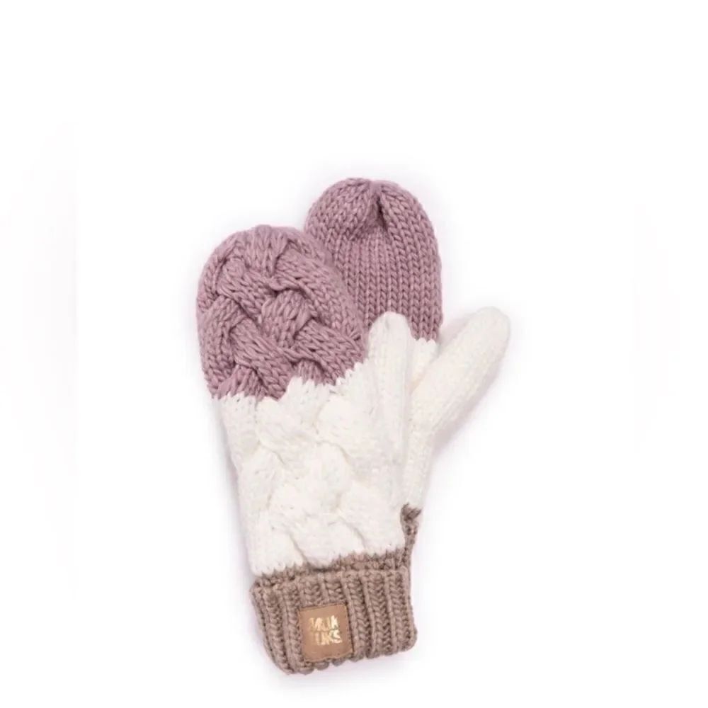 MUK LUKS NWT Women's Colorblock Mitten, Winters Dusk, OS